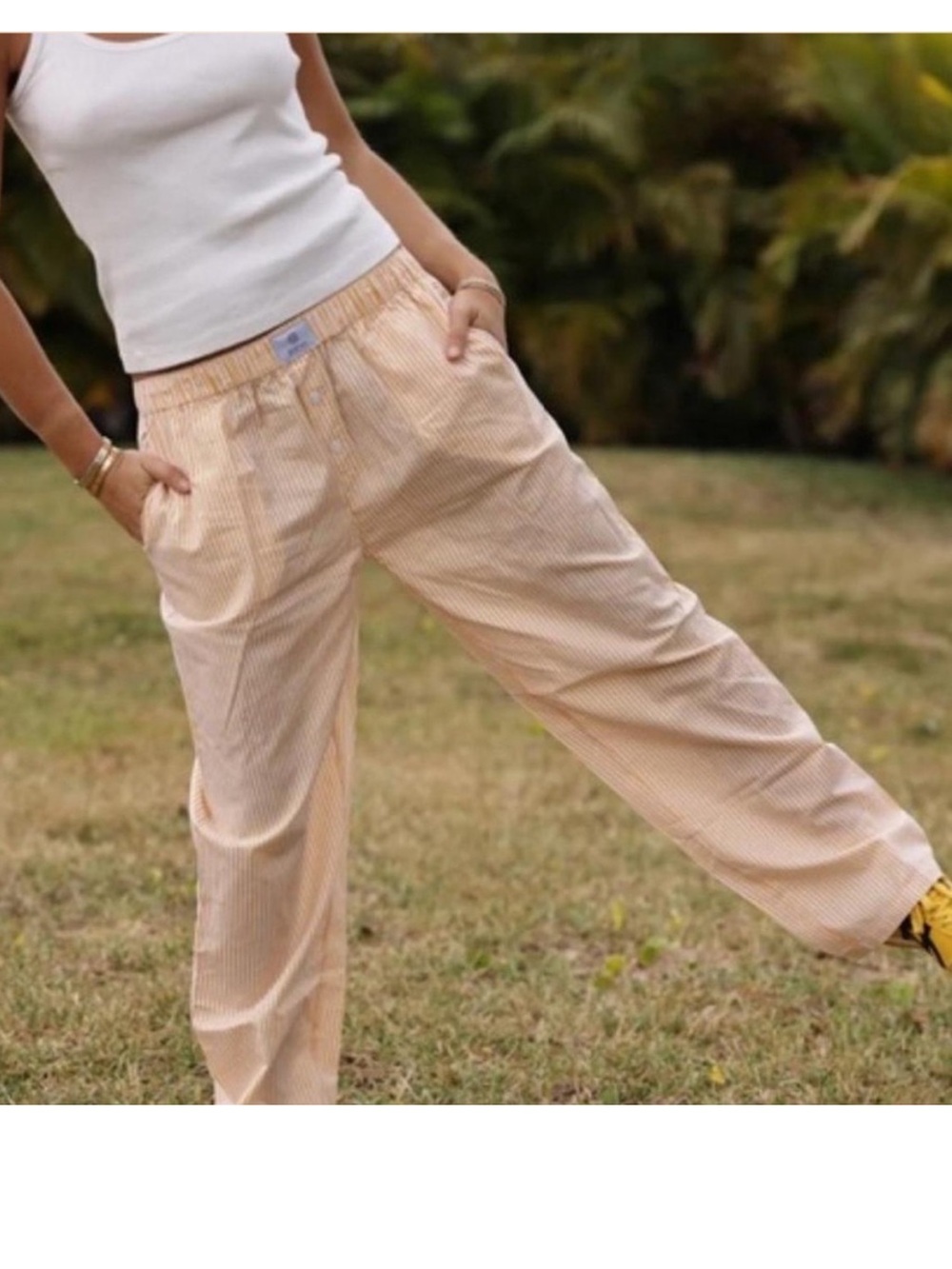 PARKE | nwot butter yellow boxer style lounge pants‎